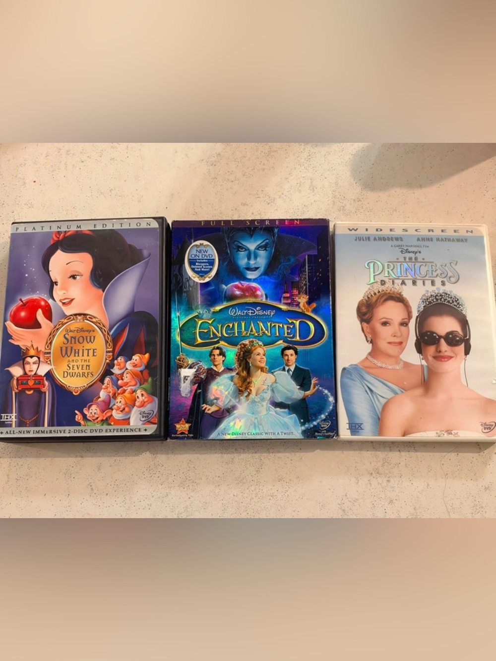 Disney DVD Bundle – Snow White Platinum Edition, Enchanted & Princess Diaries